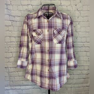 CARHARTT, purple plaid, long sleeve